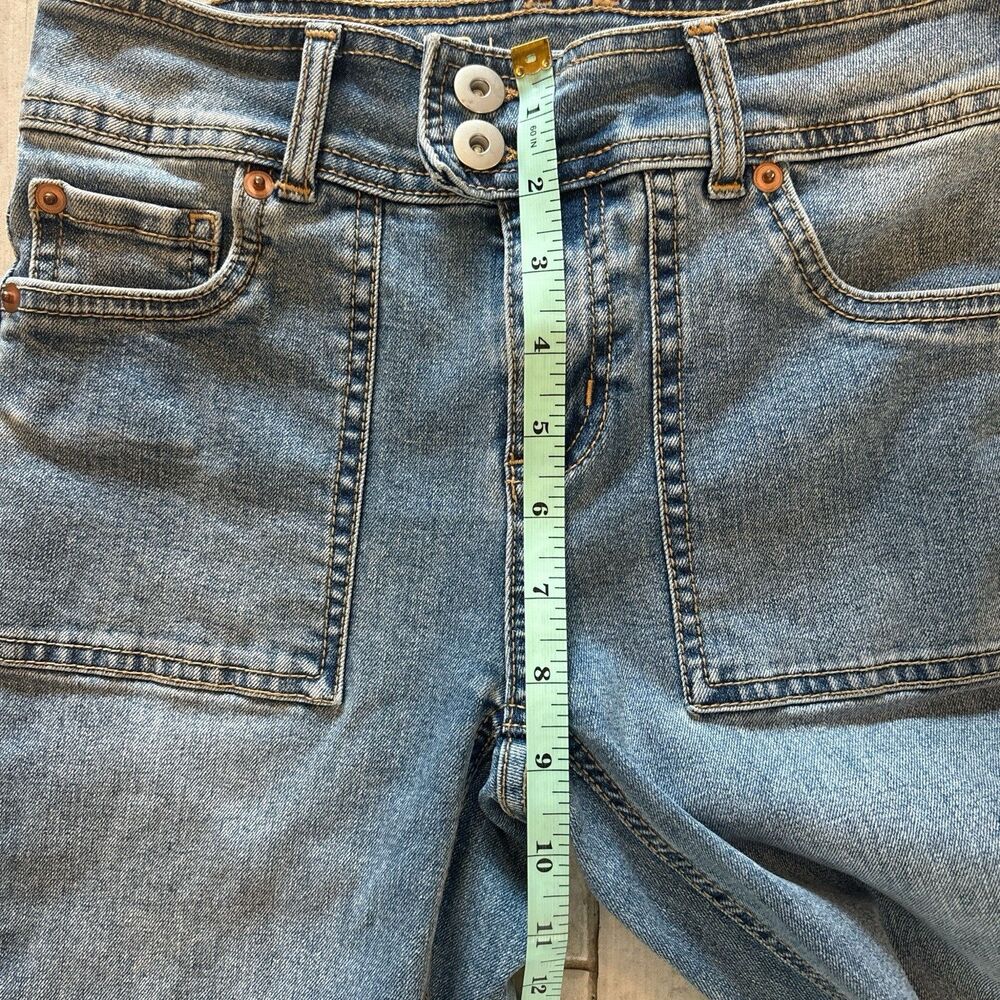 Women’s Boho Hippie Flare Jeans Size 26” Waist Stretch Denim Low Rise - Picture 5 of 8
